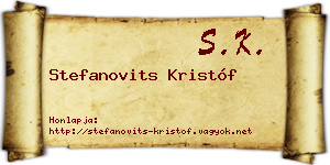 Stefanovits Kristóf névjegykártya