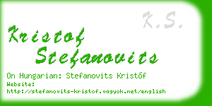 kristof stefanovits business card